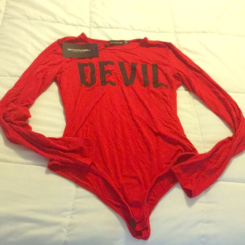 Red “DEVIL” onsie